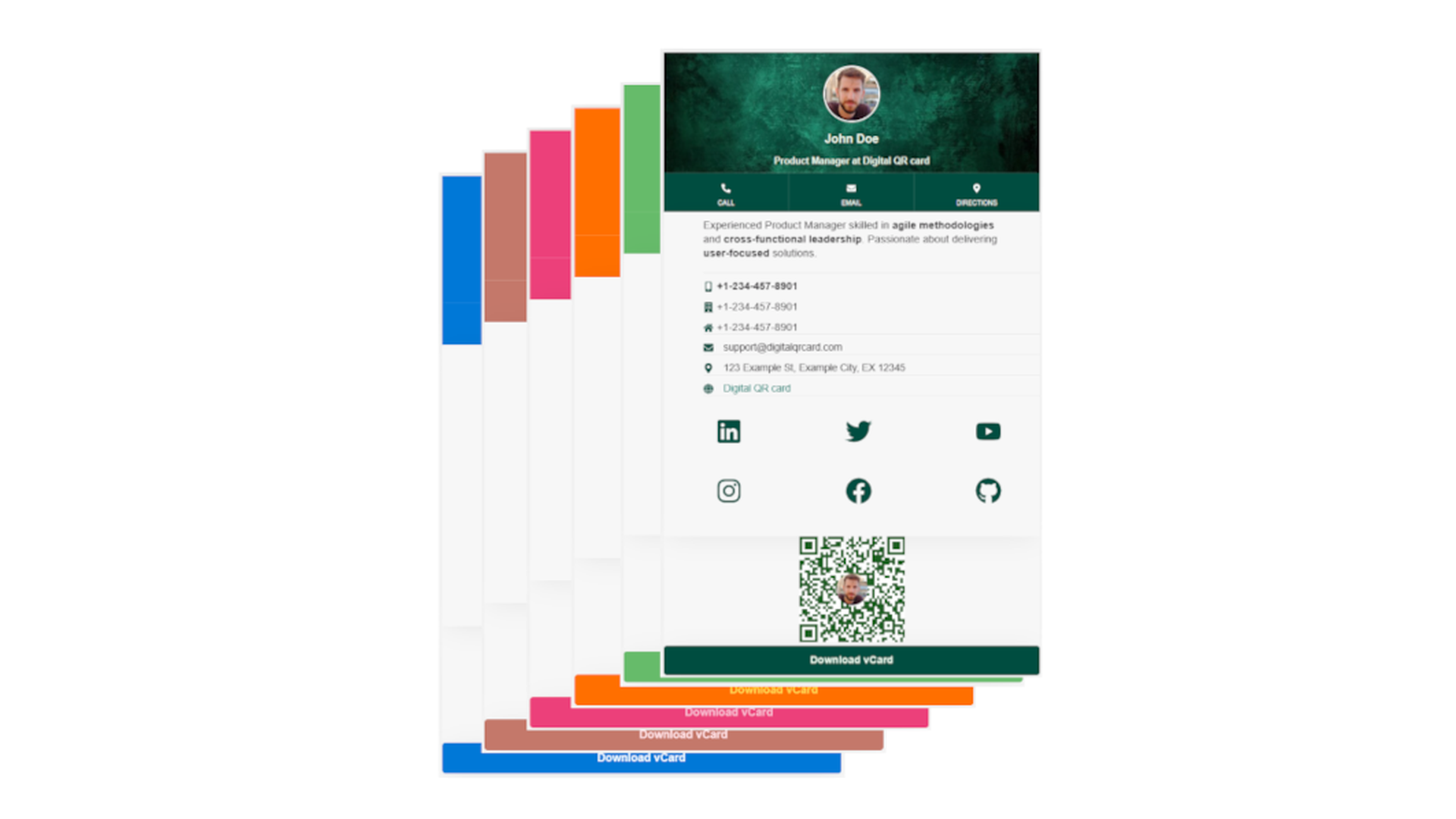 Digital QR Card: customizable card variants